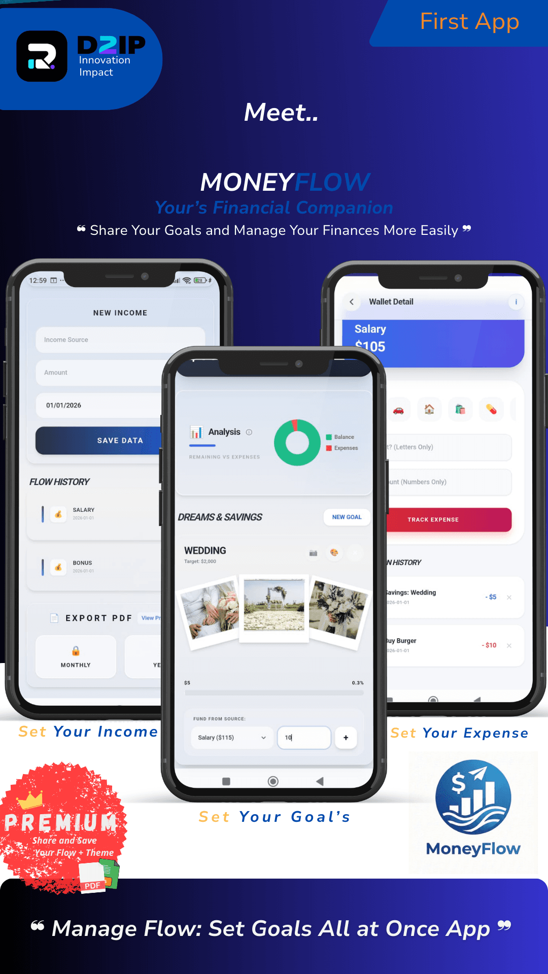 MoneyFlow Minimalist Interface